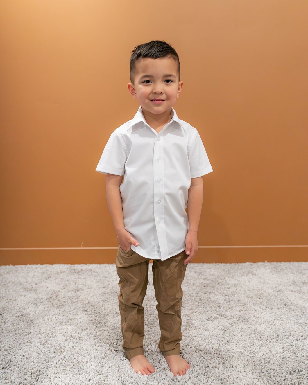 Boys Ultimate White Dress Shirt Short Sleeve