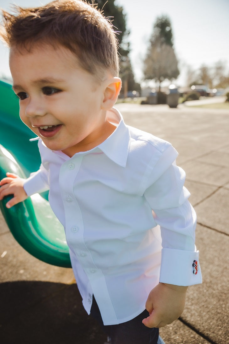 Boys' White Dress Shirt - French Cuffs (size 10 preorder, will ship on 9/15)