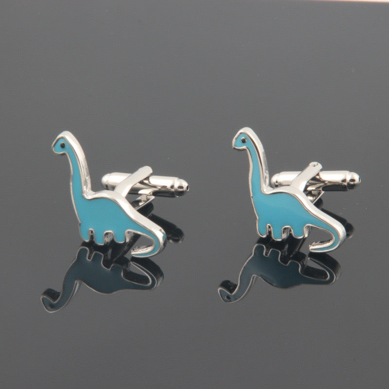 Cufflinks - blue dinosaur