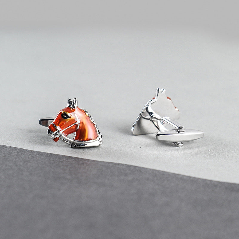 Cufflinks - brown horse